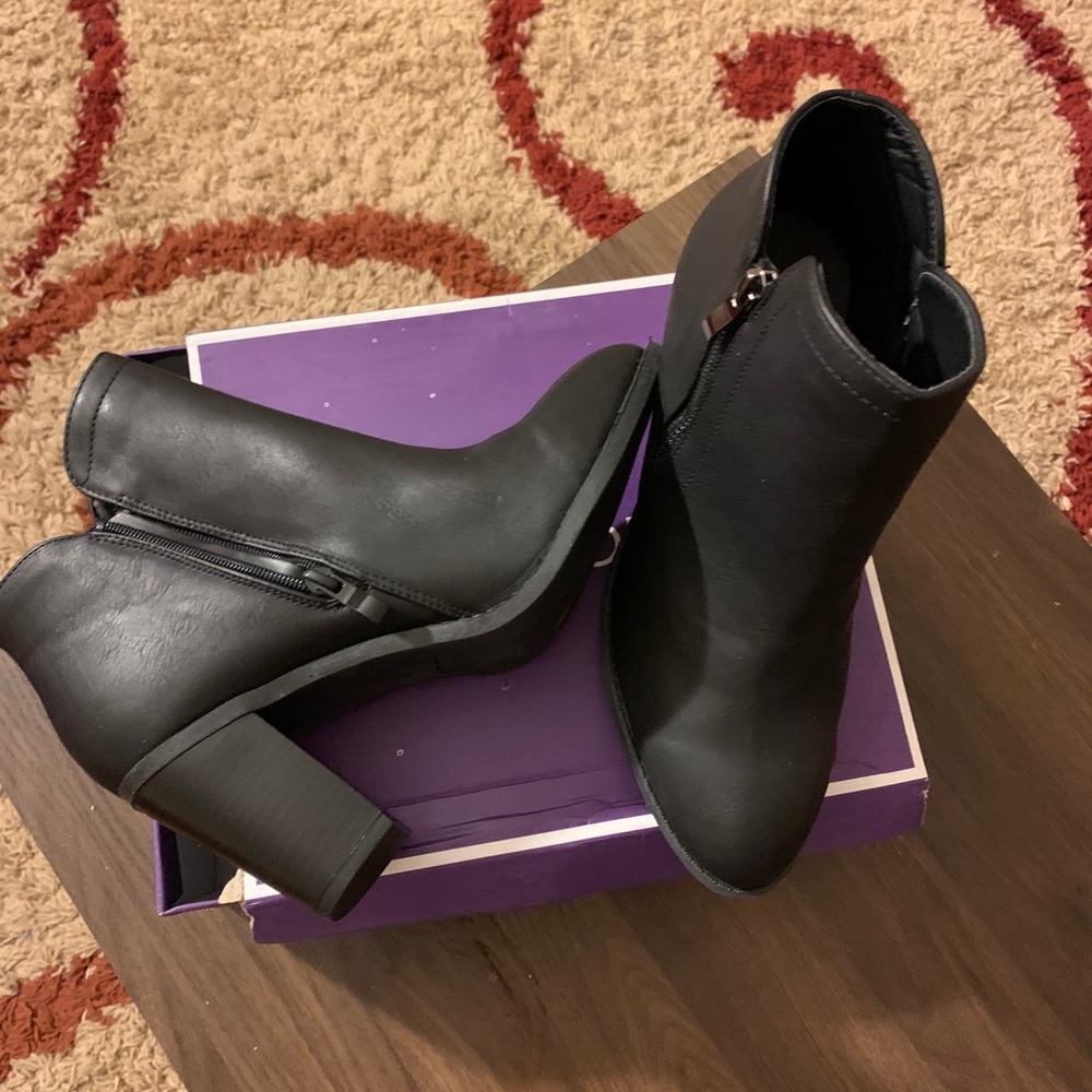 Brand New Black Faux Leather Booties